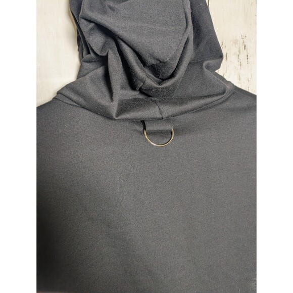 Black Cropped Hoodie Size Small Goth Y2K Streetwear Punk Baddie Grunge Alt - Picture 5 of 8